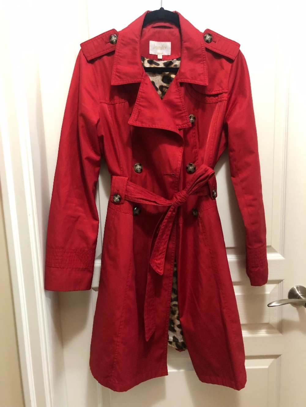 LAUNDRY by Shelli Segal red trench sz Large womens